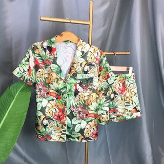 Đồ ngủ đồ mặc nhà đùi pijama họa tiết Hoa lá Chất Lụa QC giá sỉ