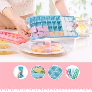 KHAY LÀM ĐÁ VIÊN CHẤT LIỆU SILICON CÓ NẮP ĐẬY - KĐCTV062960
