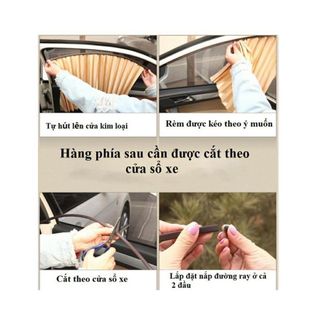 rèm che nắng ô tô rèm vải hút nam châm bộ 4 cửa