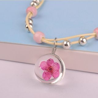 Vòng tay nhiều màu ép hoa khô