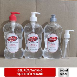 Gel rửa tay khô sạch siêu nhanh Lifebuoy Bảo Vệ Vượt Trội 10 (Chai nắp bạc 500ml)