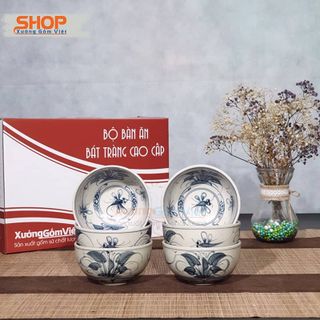 Bộ 6 bát cơm vẽ chuồn bằng sứ giả cổ độc đáo - XƯỞNG GỐM VIỆT