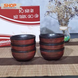 BỘ 6 BÁT CƠM KIỂU NHẬT SỨ BÁT TRÀNG - XƯỞNG GỐM VIỆT