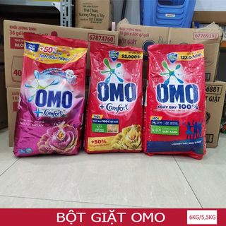 [Mẫu mới] Bột giặt Omo 6kg - Sạch cực nhanh - Comfort 5,5kg