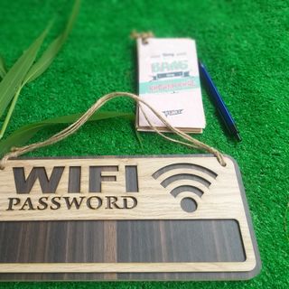 Bảng Gỗ Ghi Mật Khẩu Wifi, 30x10cm