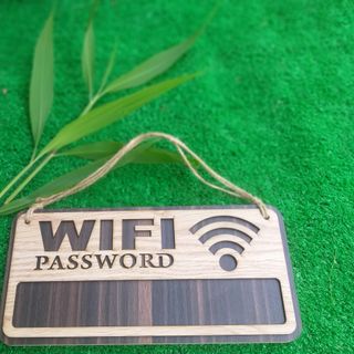 Bảng Gỗ Ghi Mật Khẩu Wifi, 30x10cm
