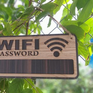 Bảng Gỗ Ghi Mật Khẩu Wifi, 30x10cm