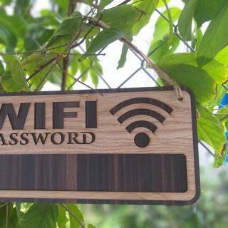 Bảng Gỗ Ghi Mật Khẩu Wifi, 30x10cm