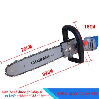 Bộ máy cưa xích mini gắn máy mài