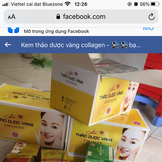 Kem Thảo dược vàng 15g Trắng da chống nắng dòng Colagen