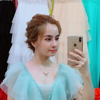 Đầm tần maxxi dư tiêc phối bèo đính cườm