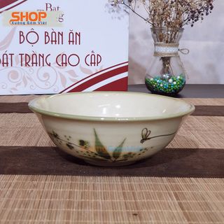 Bộ bát đĩa men sứ xanh vẽ chuồn setup bàn ăn giá rẻ, Bát Tràng vừa vừa an toàn-XƯỞNG GỐM VIỆT
