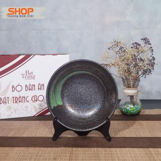 Bộ bát đĩa sứ Bát Tràng 12 MÓN quẹt sơn xanh kiểu Nhật đẹp sang trọng và đẳng cấp - XƯỞNG GỐM VIỆT