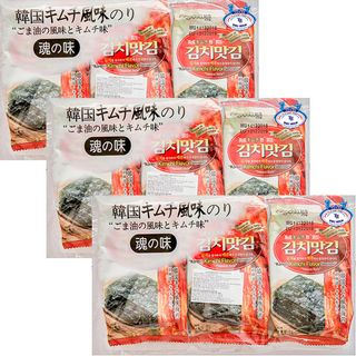 Rong biển cuộn (kẹp) cơm Vị kim chi cay nhẹ - Hàn quốc đã có tại Việt nam - 3 gói/Lốc*24/Thùng