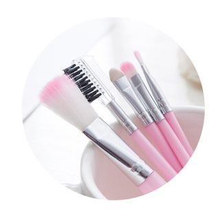 Bộ cọ trang điểm 5 món màu hồng