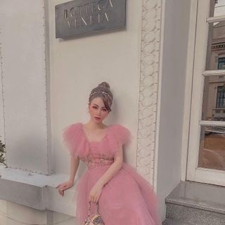 Đầm tần maxxi dư tiêc phối bèo đính cườm