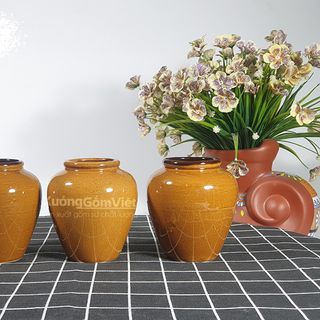 Lu uống bia bằng sứ BÁT TRÀNG CAO CẤP giá rẻ 400ml màu nâu cát -XƯỞNG GỐM VIỆT