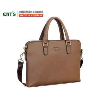 Cặp da công sở CNT HQVIP01 cao cấp NÂU LỢT