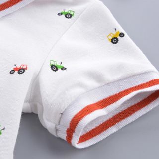 Đồ Bộ bé trai áo thun cổ bẻ quần short kẻ mềm TE2540