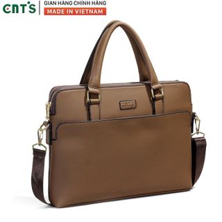 Cặp da công sở CNT HQVIP02 cao cấp NÂU LỢT