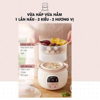 Nồi nấu chậm Bear DDZ - B08C1 có lồng hấp
