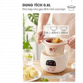 Nồi nấu chậm Bear DDZ - B08C1 có lồng hấp