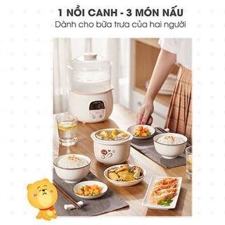 Nồi nấu chậm Bear DDZ - B08C1 có lồng hấp