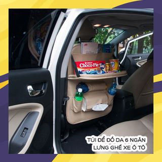 Túi da để đồ lưng ghế xe ô tô