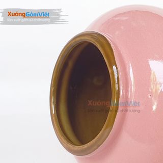Lu uống bia kiểu mới - sáng tạo mới của gốm Bát Tràng - màu hồng cánh sen - dung tích 400ml - XƯỞNG GỐM VIỆT