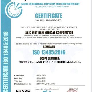 KHẨU TRANG 4 LỚP KHÁNG KHUẨN SCIC MÀU XANH + TRẮNG