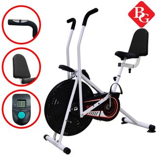 BG - Xe đạp tập thể dục Air bike 8702Plus có tay cảm ứng và tựa lưng siêu việt giá sỉ