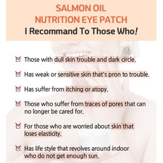 Salmon oil nutrition eye patch