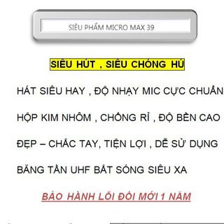 Micro Không Dây Max 39 Siêu Phẩm 2020