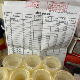 Băng keo văn phòng phẩm 1p2