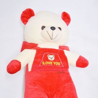 Gấu bông Teddy đội nón rời Size M Đỏ Vàng