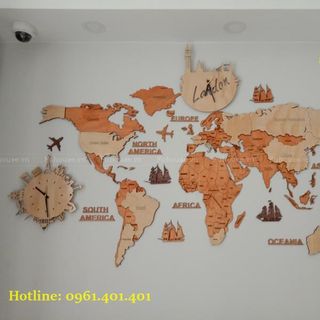 Bản Đồ Gỗ Treo Tường Trang Trí Phòng Khách