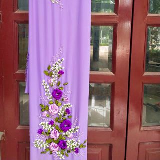 Vải áo dài kết cườm