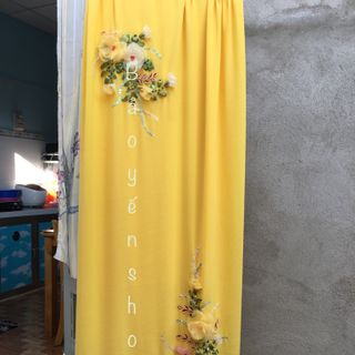 Vải áo dài kết cườm