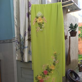 Vải áo dài kết cườm
