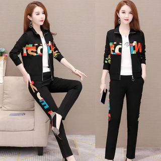 Đồ bộ thể thao áo khoác phối chữ TT425