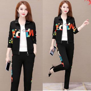 Đồ bộ thể thao áo khoác phối chữ TT425