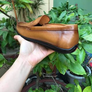 Giày lười nam nâu trơn da bò đẹp