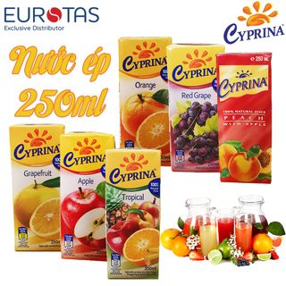 Nước ép trái cây CYPRINA (250ml/Hộp x 9Hộp/Lốc x 3Lốc/Thùng)