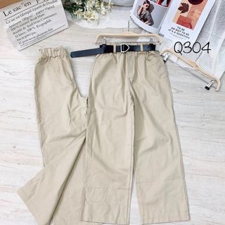 Quần kaki ống rộng dày đứng form