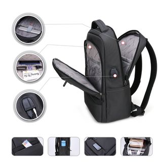 Balo laptop cao cấp - tích hợp cổng sạc USB - Balo đựng máy tính nhiều ngăn tiện dụng đi học đi làm đi du lịch - SL81