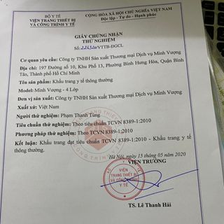 KHẨU TRANG Y Tế CTY MINH VƯỢNG