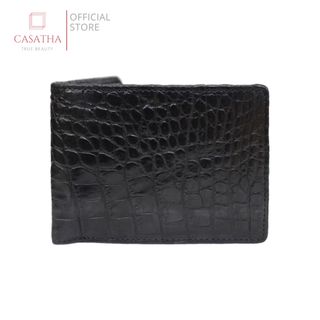 Ví da cá sấu đứng Casatha dành cho nam màu nâu đỏ S414a