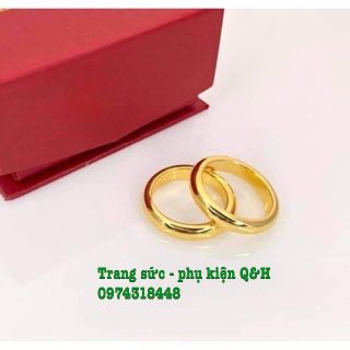 Nhẫn trơn chỉ mạ vàng 24k khắc 9999 giá sỉ