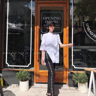 SET PULL N.Y XẺ TÀ + LEGGING VIỀN CHỮ