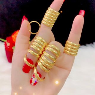 Nhẫn 1 chỉ trơn khắc 9999 mạ vàng 24k